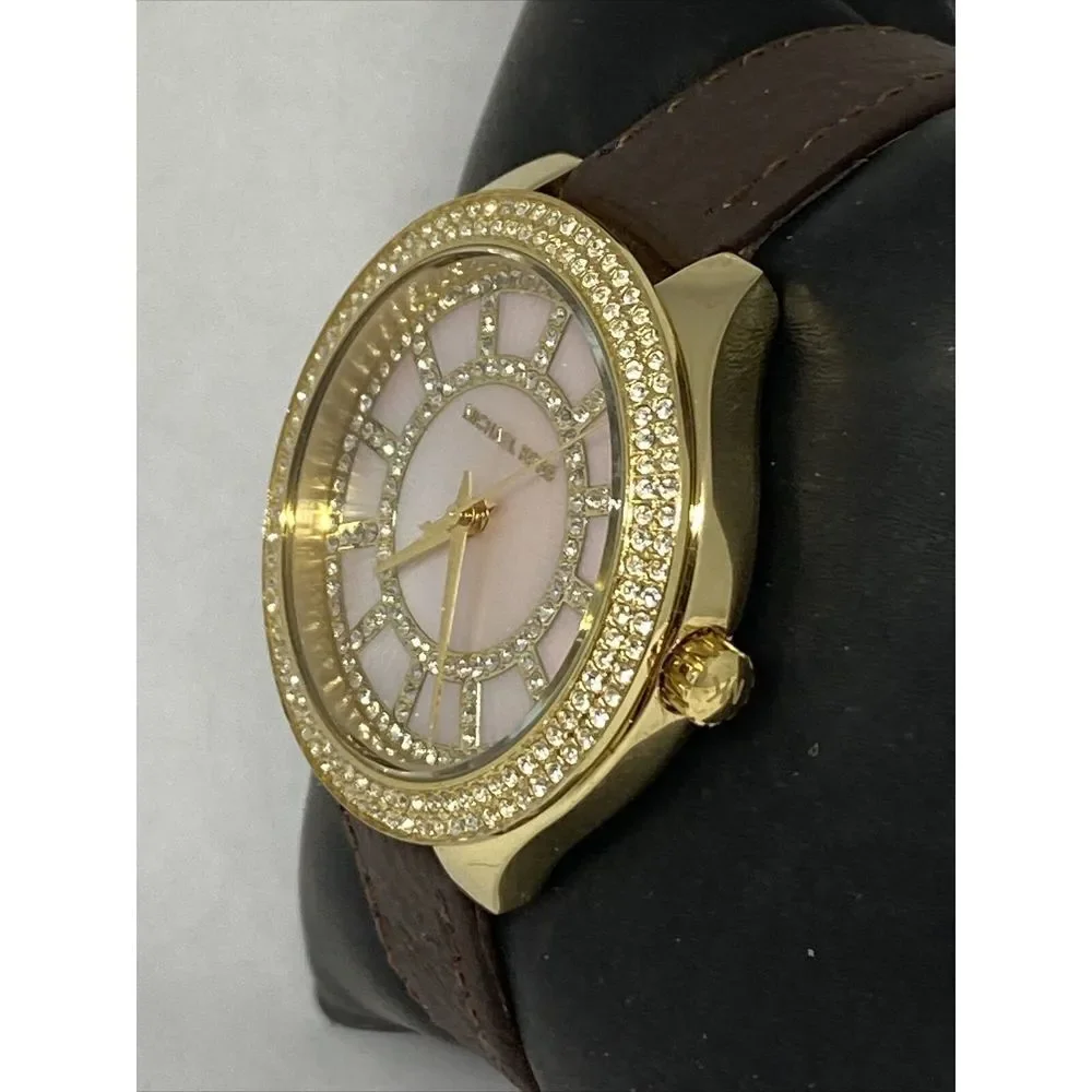Michael Kors MK3396 Women's Brown Leather Analog Dial Quartz Genuine Watch HK940
